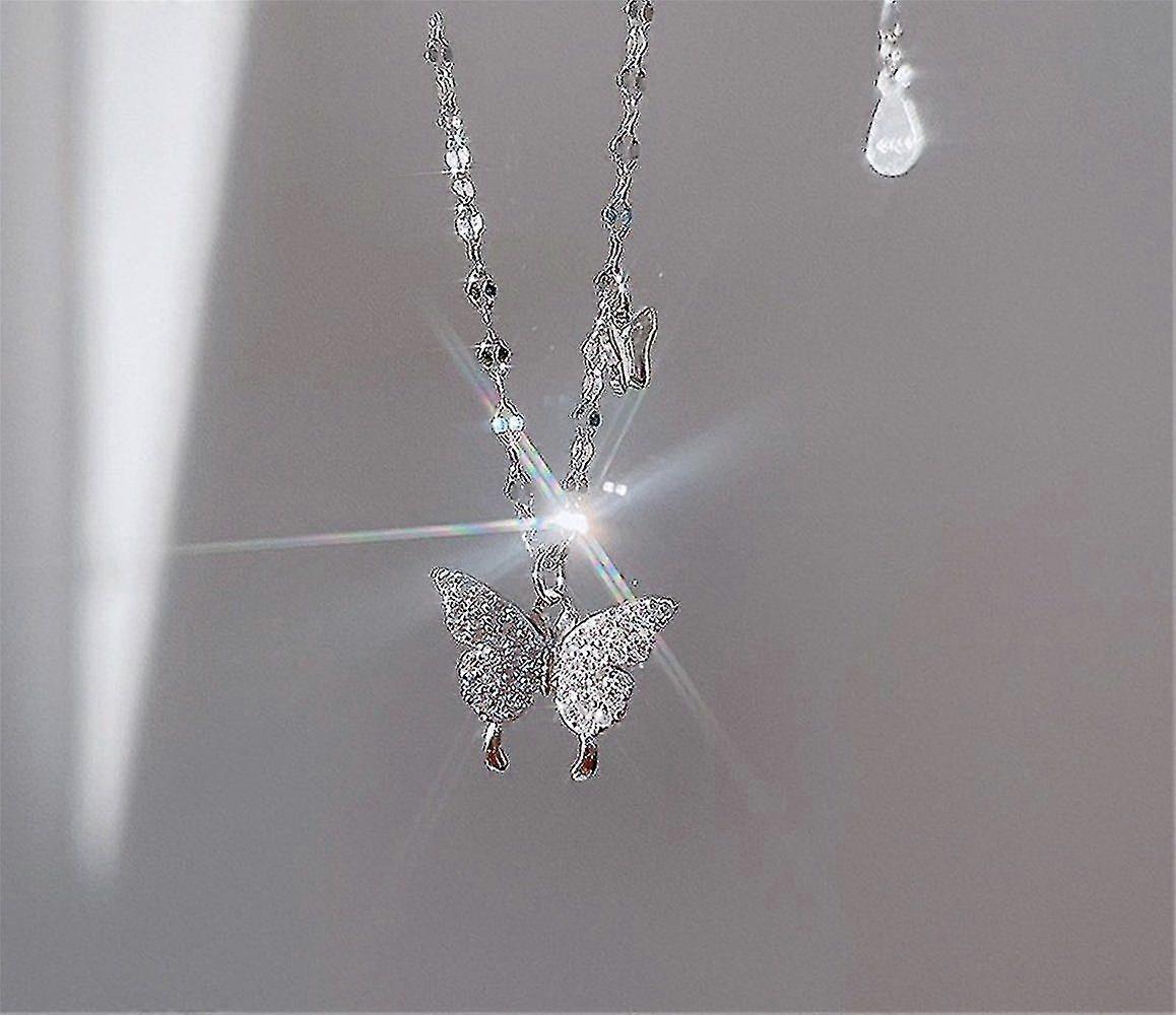 Chaîne avec pendentif Boho Collier Papillon Collier Pendentif en argent