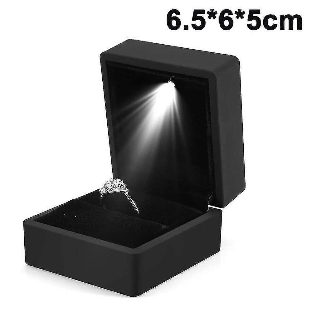 Led Lighted Ring Box Earring Ring Gift Case Wedding Ring Torage Holder
