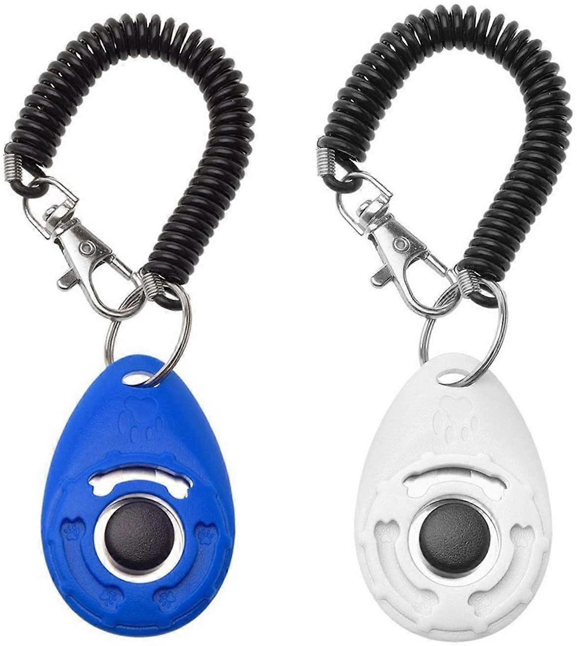 2Pack Pet Dog Training Clicker with Wrist Strap - Durable Lightweight Easy to Use Pet Clickers