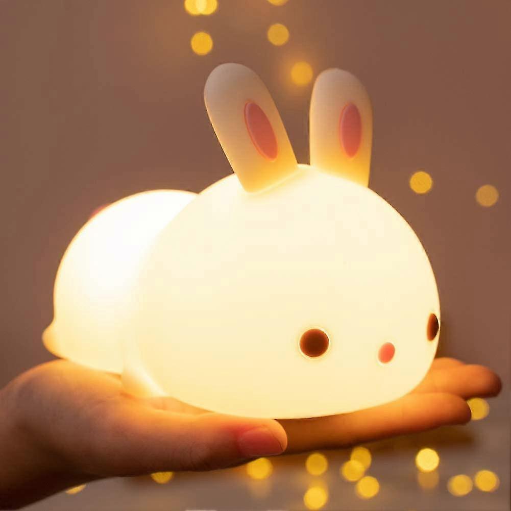 Bunny Silicone Night Light Children Usb Charging With 7 Light