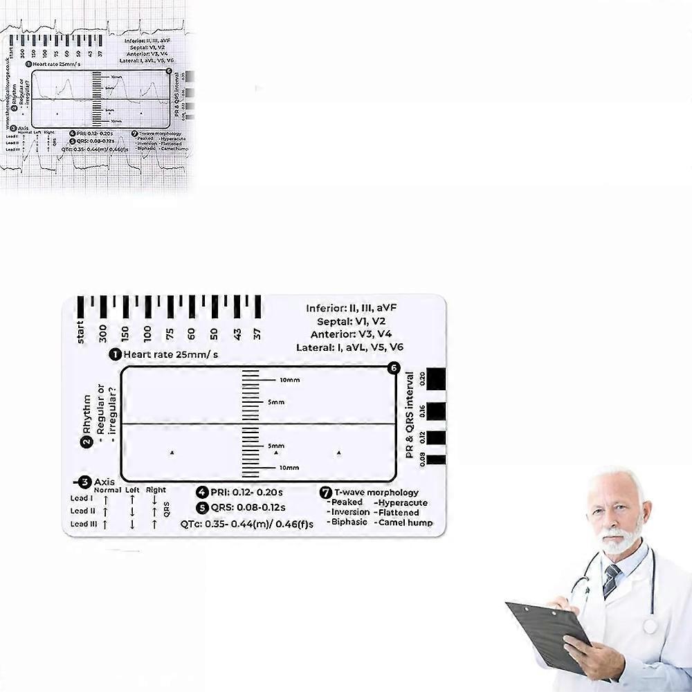 ECG/EKG 7 Step Ruler Card For ECG/EKG Interpretation,Portable ECG EKG Card Ruler