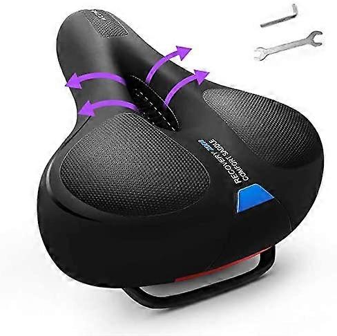 AceList Sykkelsete Mest Komfortabel Sykkelsete Memory Foam Vanntett Sykkelsadel- Dobbel støtdempende- Universell passform Sadel for Kvinner Menn