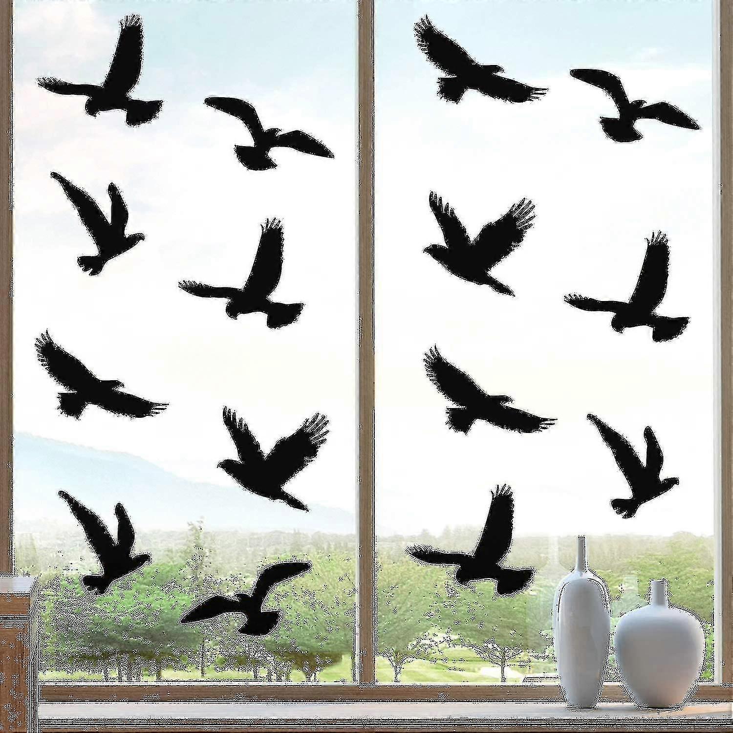 9 Anti-collision Window Stickers Bird Shaped Window Stickers Anti-bird Window Stickers For Preventing Bird Strike