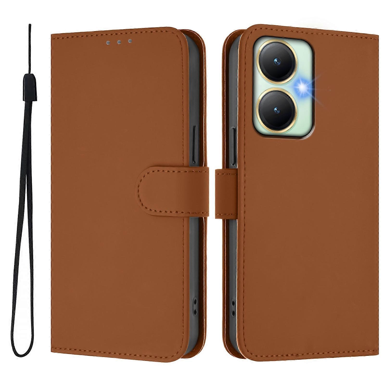 Solid Color PU Case For vivo Y27 4G 2023 Global