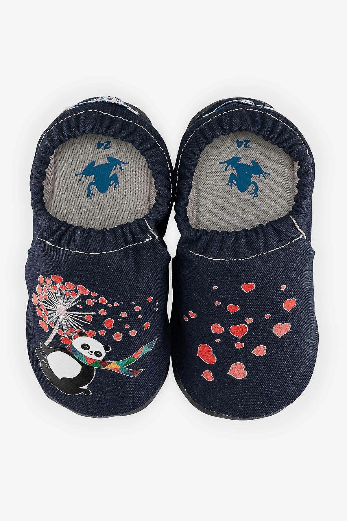 Flying Hearts Hyper Navy Blue Barefoot Smart Booties