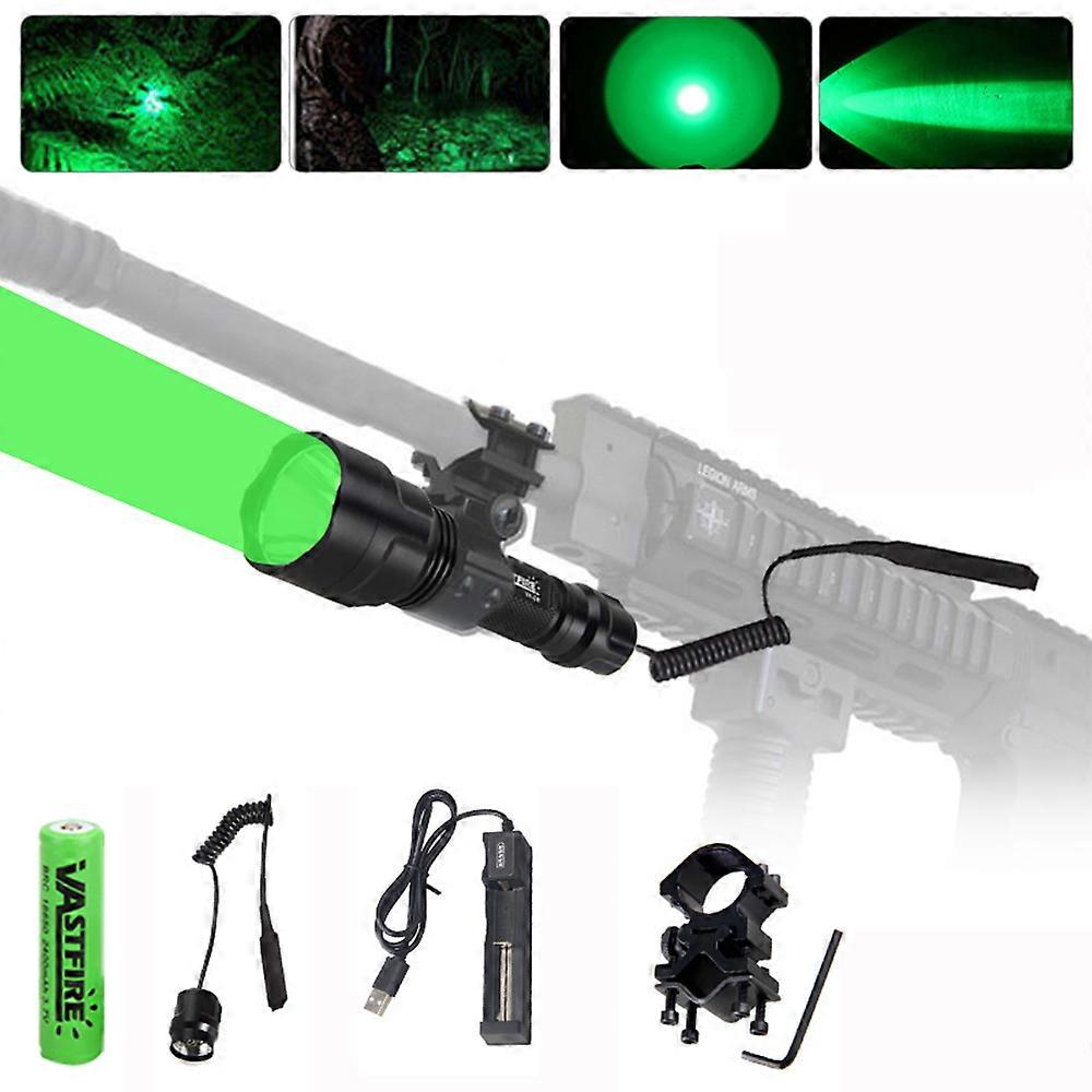 5000Lm T6 LED Tactical Flashlight Hunting Torch Light Rifle Lights Picatinny Weaver Mount +Charger+18650 Battery