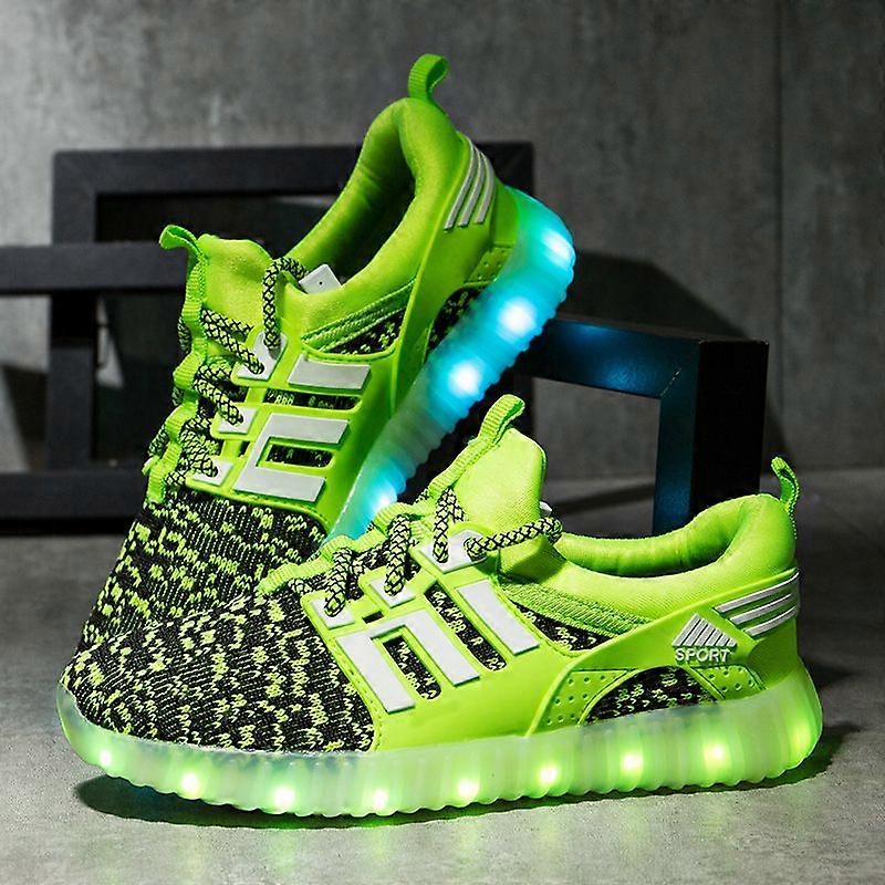 Usb Aydınlık Çocuk Spor Ayakkabı Erkek Yanıp Sönen Işık Örümcek Ayakkabı Kız Bebek Nefes Led Işıklı Çocuk Ayakkabıları Glow Up Ayakkabı