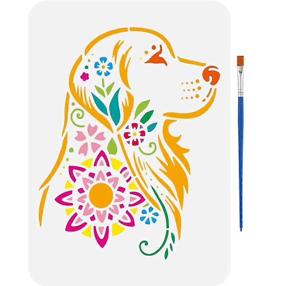 Plastic Hollow Out Drawing Painting Stencils Templates for Painting on Scrapbook Fabric Tiles Floor Furniture Wood Dog 29.7x21cm
