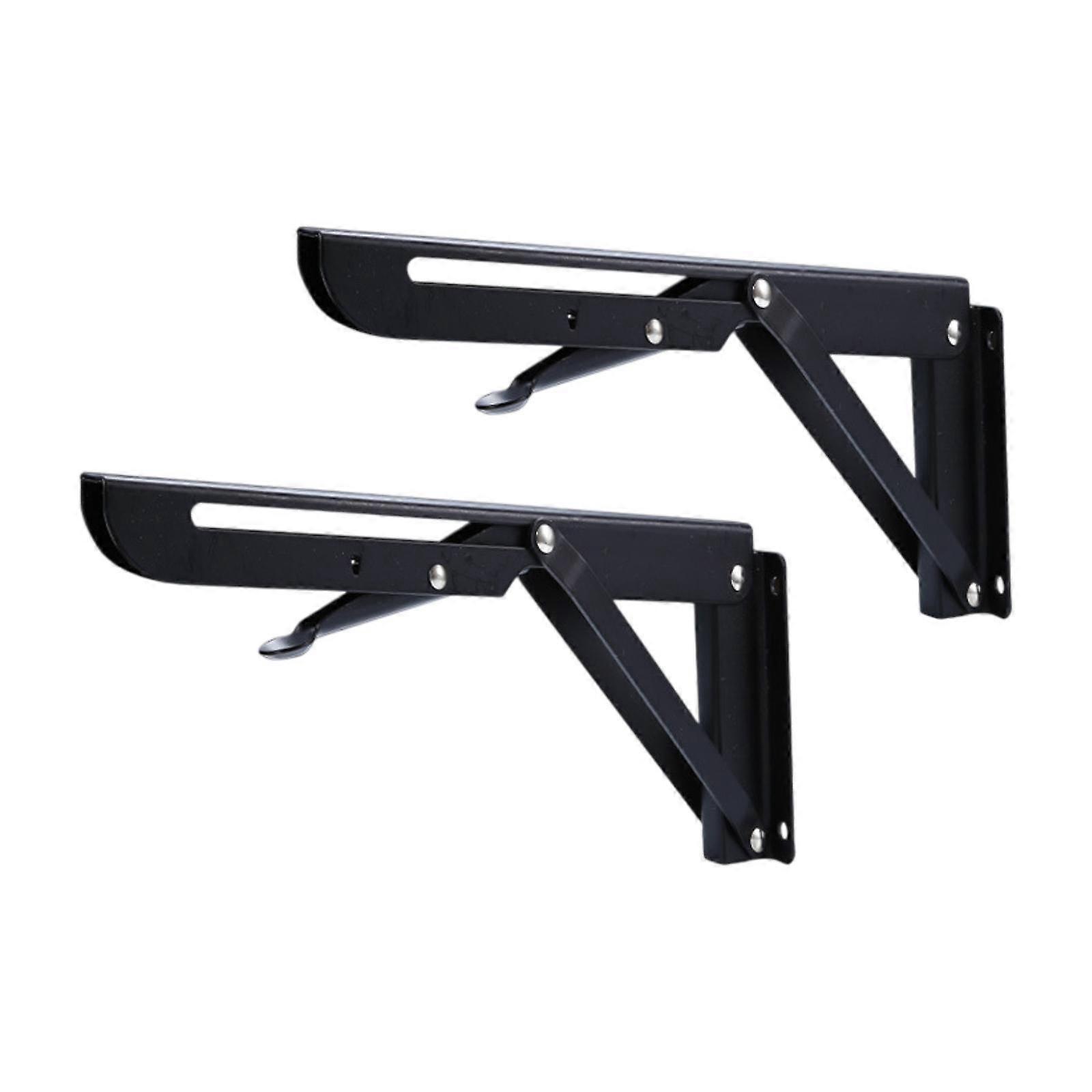 2 Pieces Folding Shelf Brackets Space Saving Practical Wall Mounted Heavy Duty