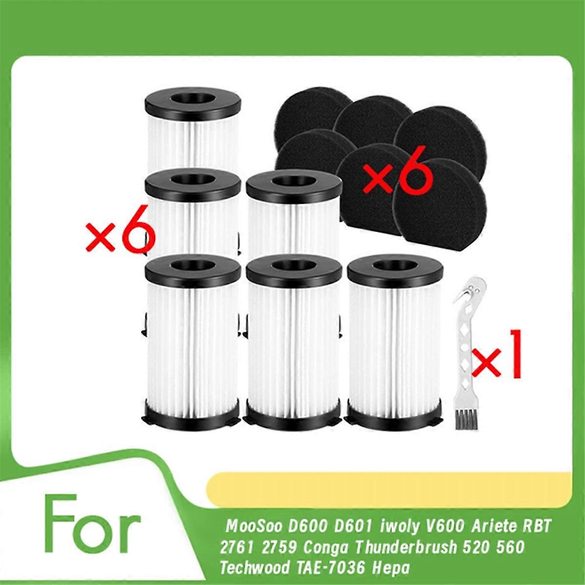 For D600 D601 V600 RBT 2761 2759 Thunderbrush 520 560 -7036 Hepa Filter Set Parts