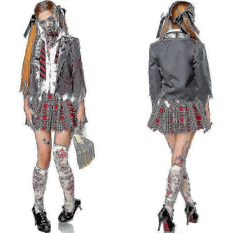 ハロウィーンホラーキャンパス女性ゾンビコスプレコスチュームパーティードレスアップマスカレードパフォーマンスコスチュームクリスマスカーニバルドレスアップ