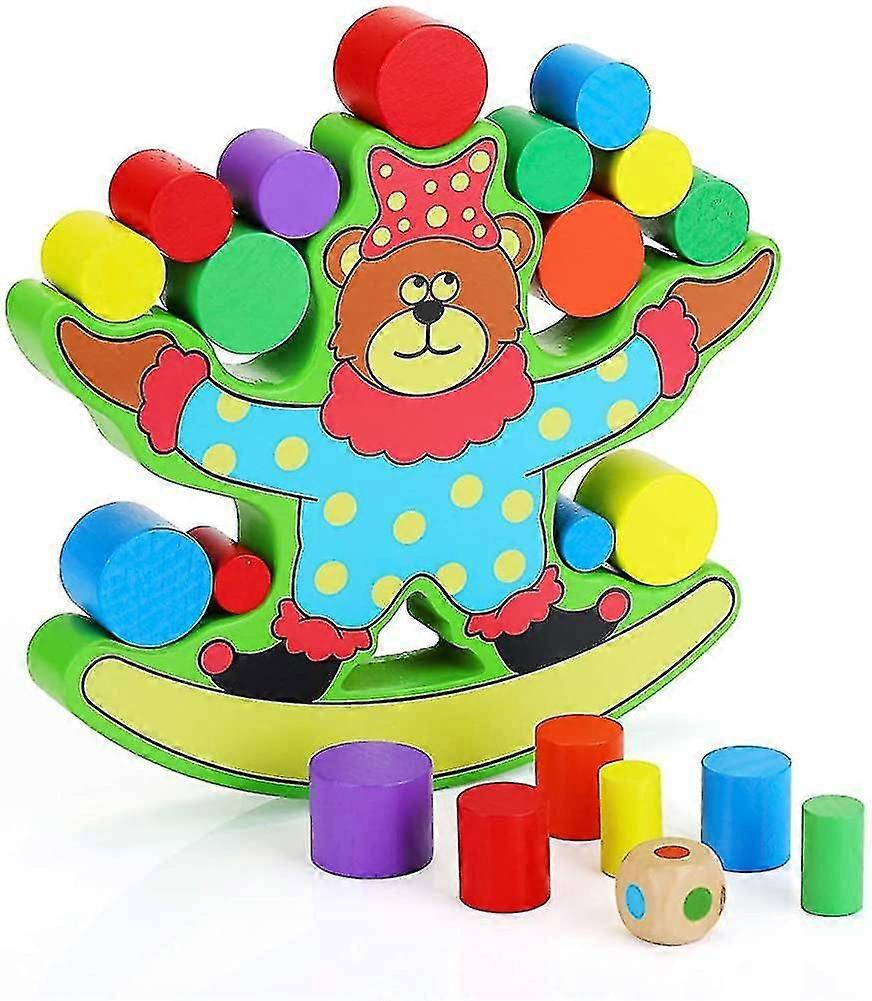 Balancing game bear children wooden balancing game with motor skills balancing cube