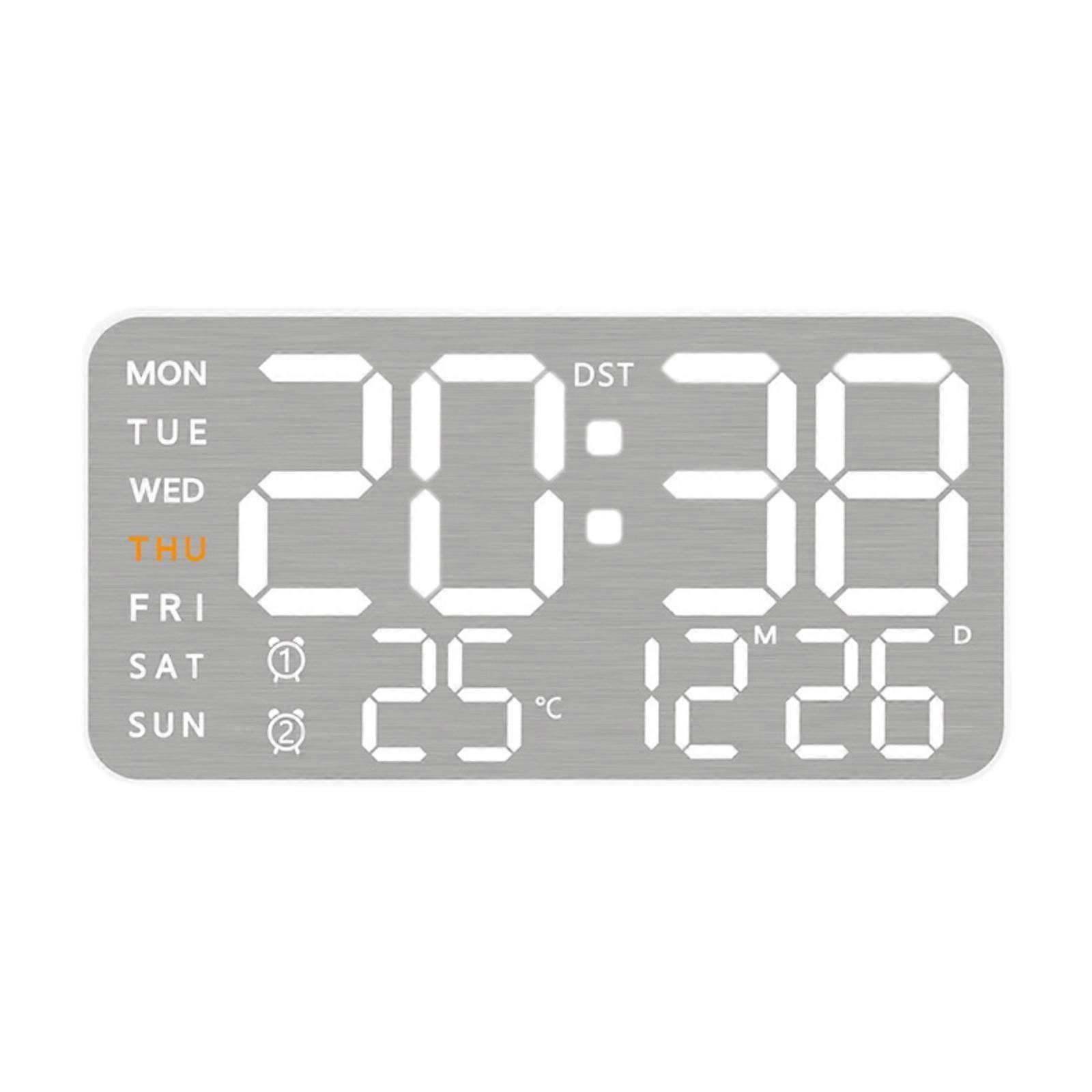 Digital Wall Clock with Week Month Date Display for Office Classroom Bedroom Black Shell