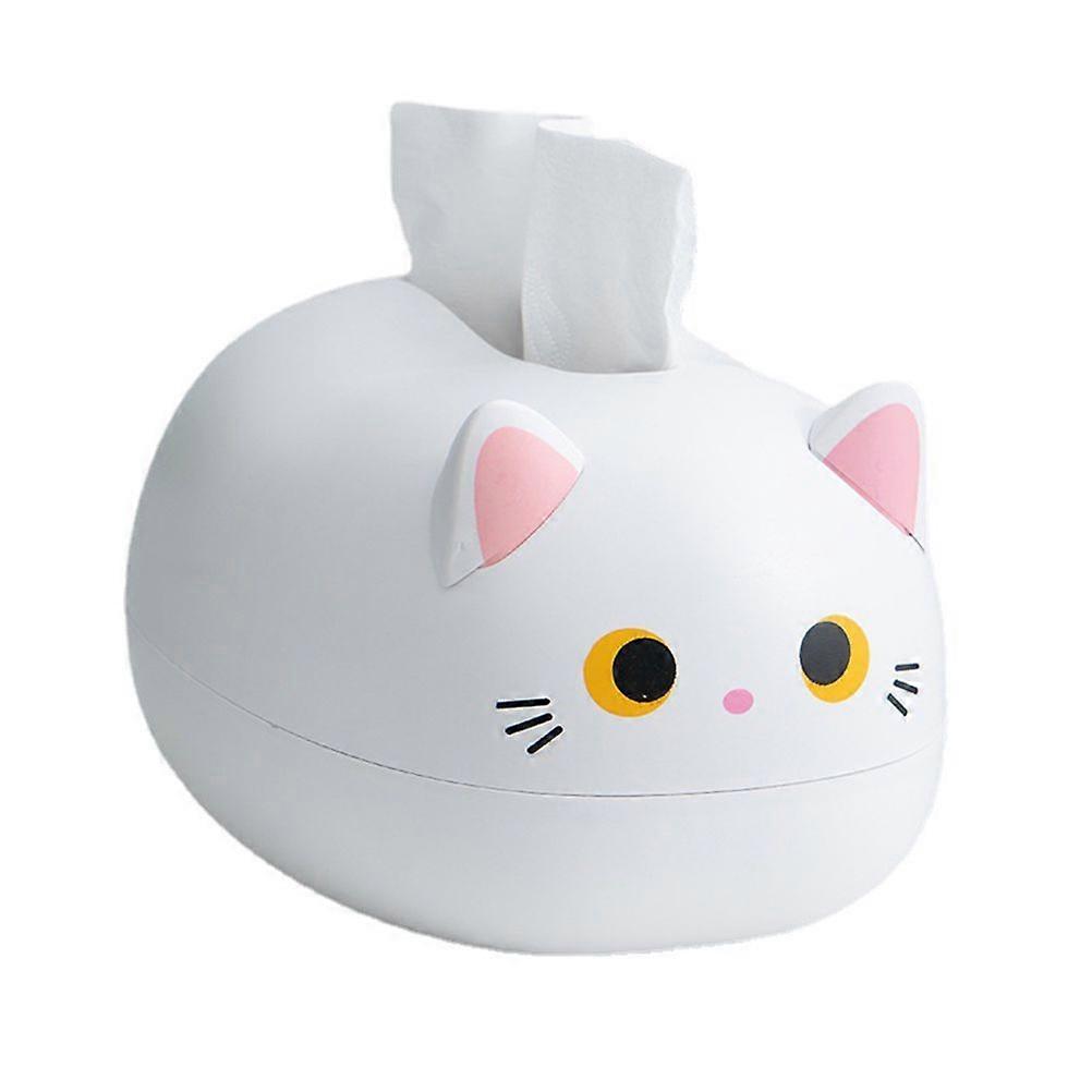 Cartoon Cat Tissue Box Desktop Paper Napkin Storage Box Paper Container Home Decoration
