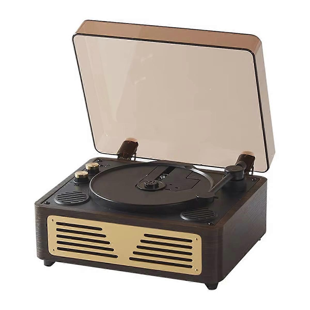 CD Player Retro Bluetooth 5.0 Stereo HIFI Audio Speaker Portable Desktop CD Player for Home A