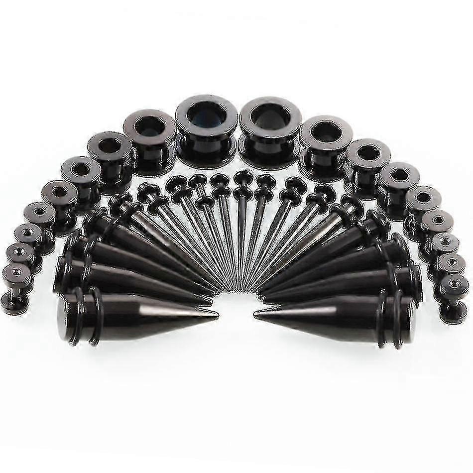 36pcs Stainless Steel Ear Stretching Kits Thread Ear Tunnels Plugs Piercing Body Jewelry