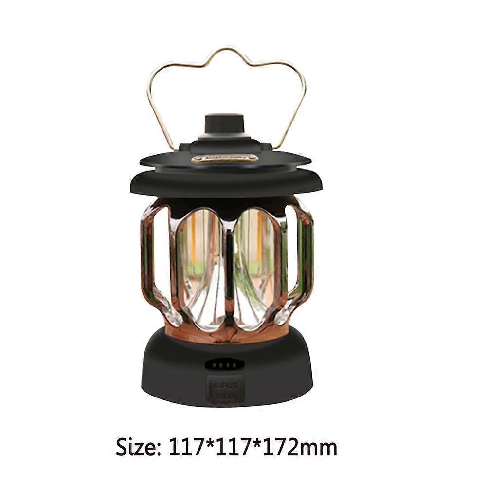 Retro Portable Garden Lantern 5000mAh Outdoor Oil Lamp 3 Lighting Modes Tent Camping Light for Hiking Climbing Yard Lantern