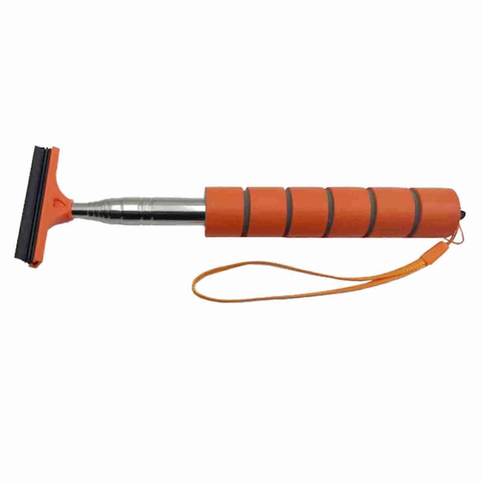 Car Rearview Mirror Wiper, Telescopic Auto Mirror Squeegee Portable Side Mirror Squeegee Cleaning Brush for Glass Window Windshield, Orange