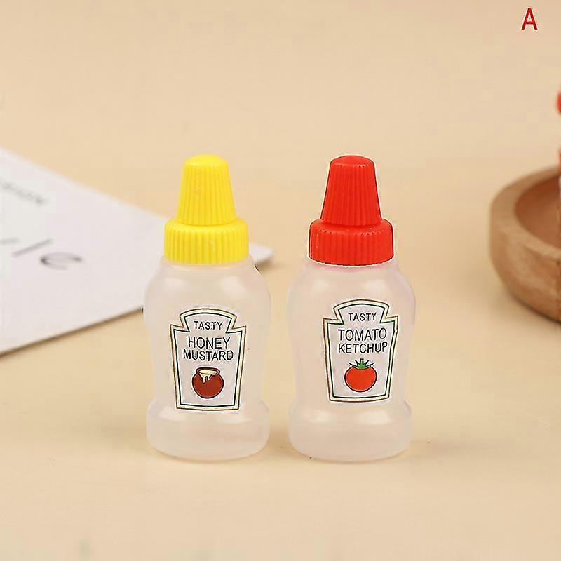 3pcs Mini Bouteille de Ketchup à la Tomate Portable Petit Récipient de Sauce Salad Container
