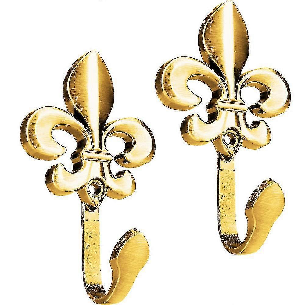 Hooks, 2 - Piece Set with Fleur - de - Lis Design, Decorative and Functional for Hanging Clothes, Robes, and More
