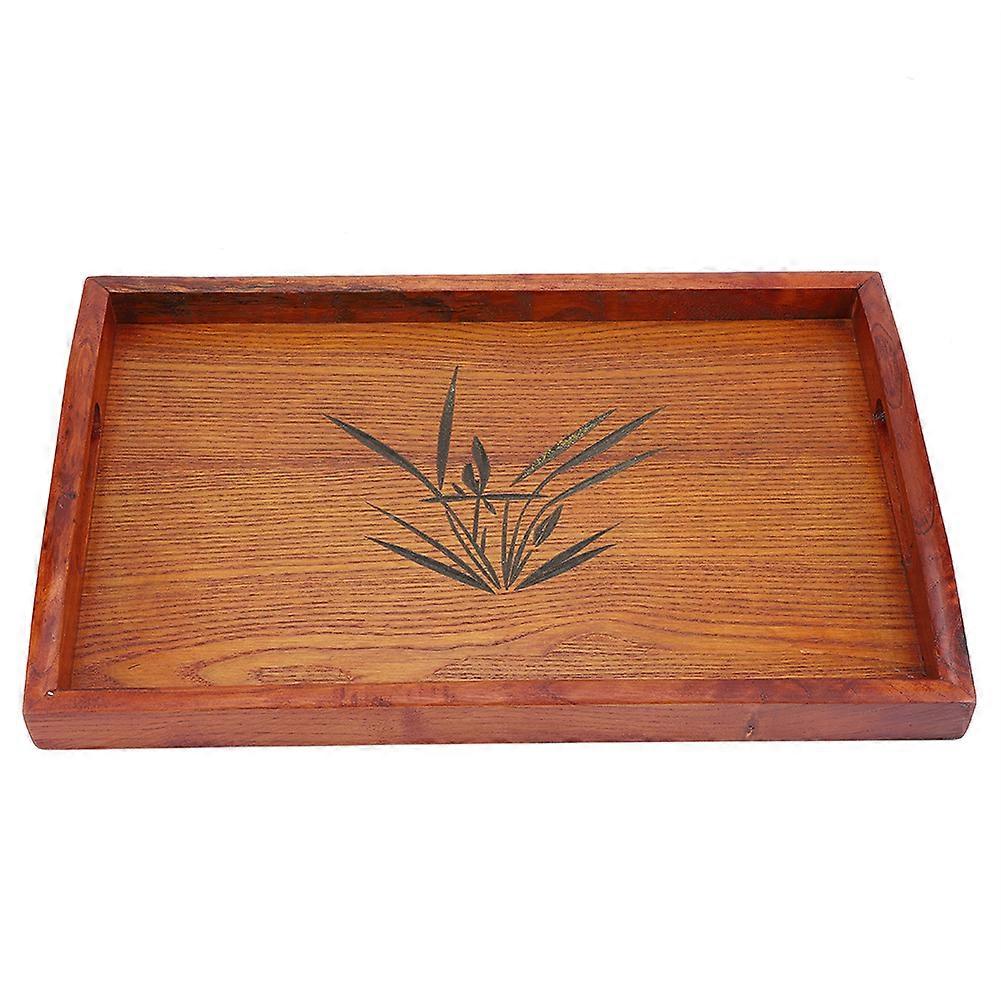 Large Wood Serving Tray With Handle For Tea And Drinks Wooden Breakfast Tea Serving Tray