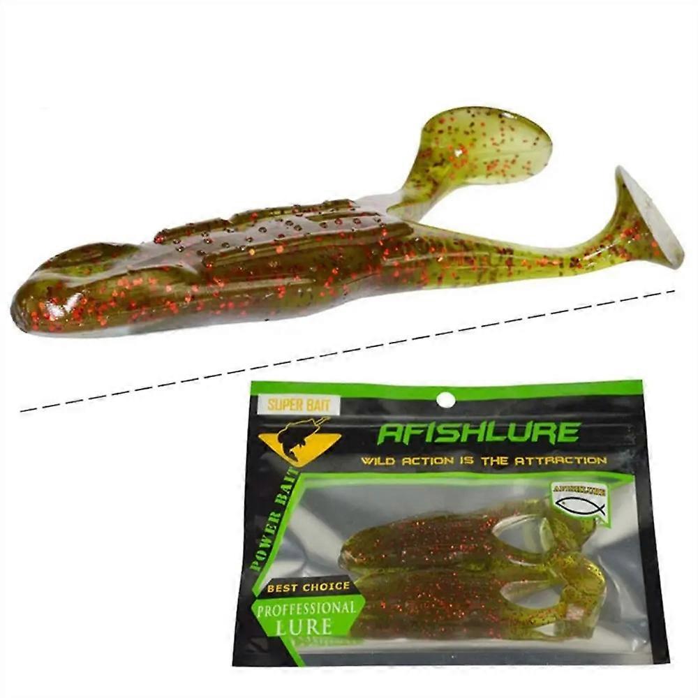 2Pcs 10.5cm Soft PVC Artificial Lure Simulation Frog Bait Fishing Tackle-Grass Green