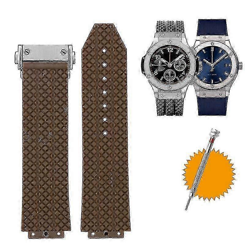 "Watchband ل Hublot Big Bang سيليكون 25 * 19 مللي متر مقاوم للماء للرجال حزام سلسلة ووتش الملحقات