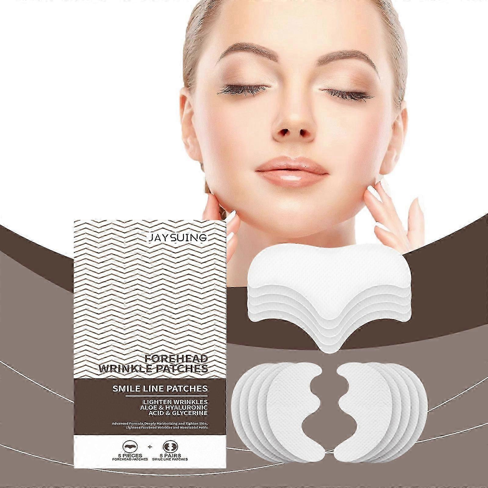 Forehead Wrinkle Patches, Anti-Wrinkle Facial Patches to Smile Line, Forehead and Mouth, Lift Lines Treatment with Collagen