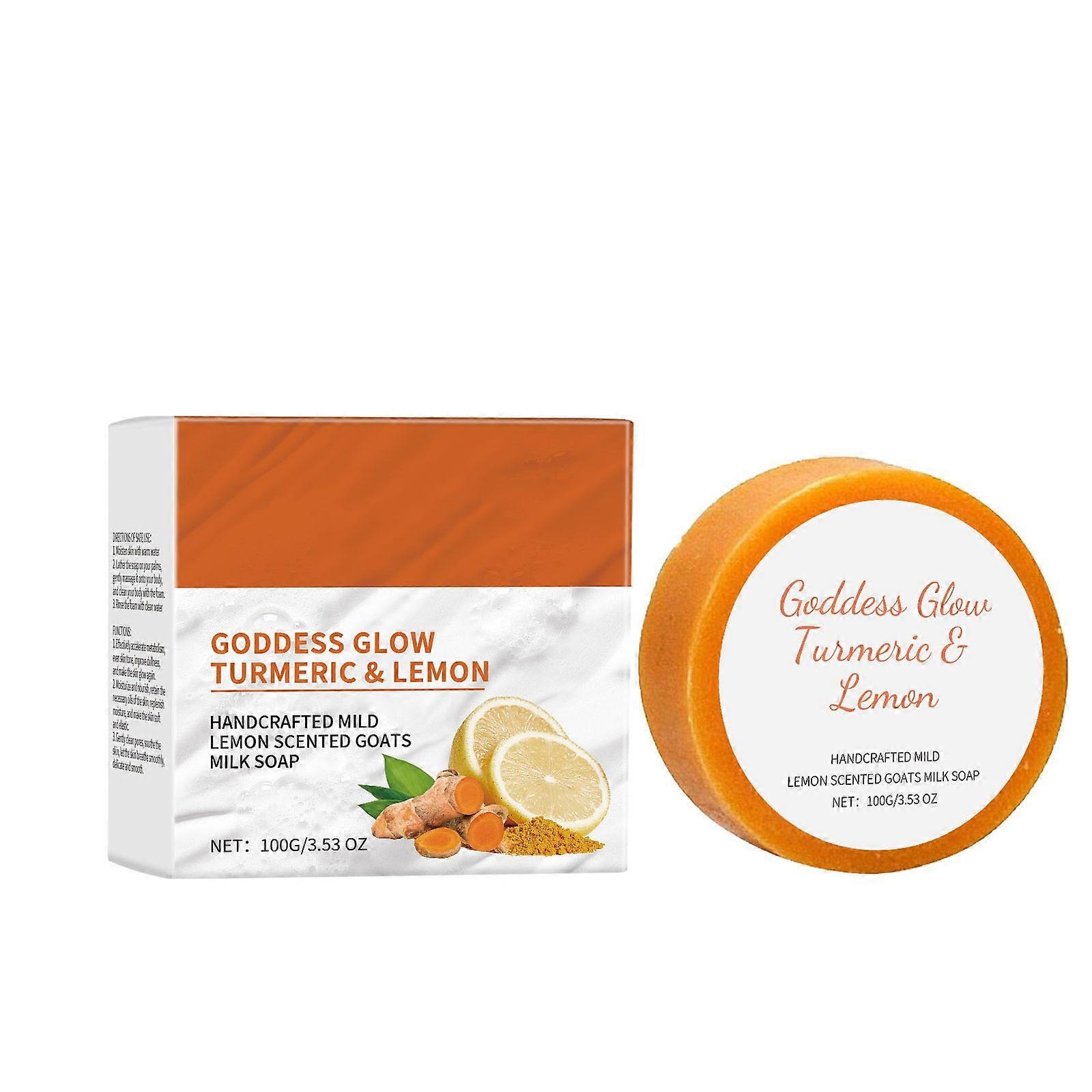 Soap Lemon Turmeric Soap Tablets Cleansing Turmeric Soap Facial And Body Shower Soap Firming Pores And Removing Pigments 100g Hypoallergenic