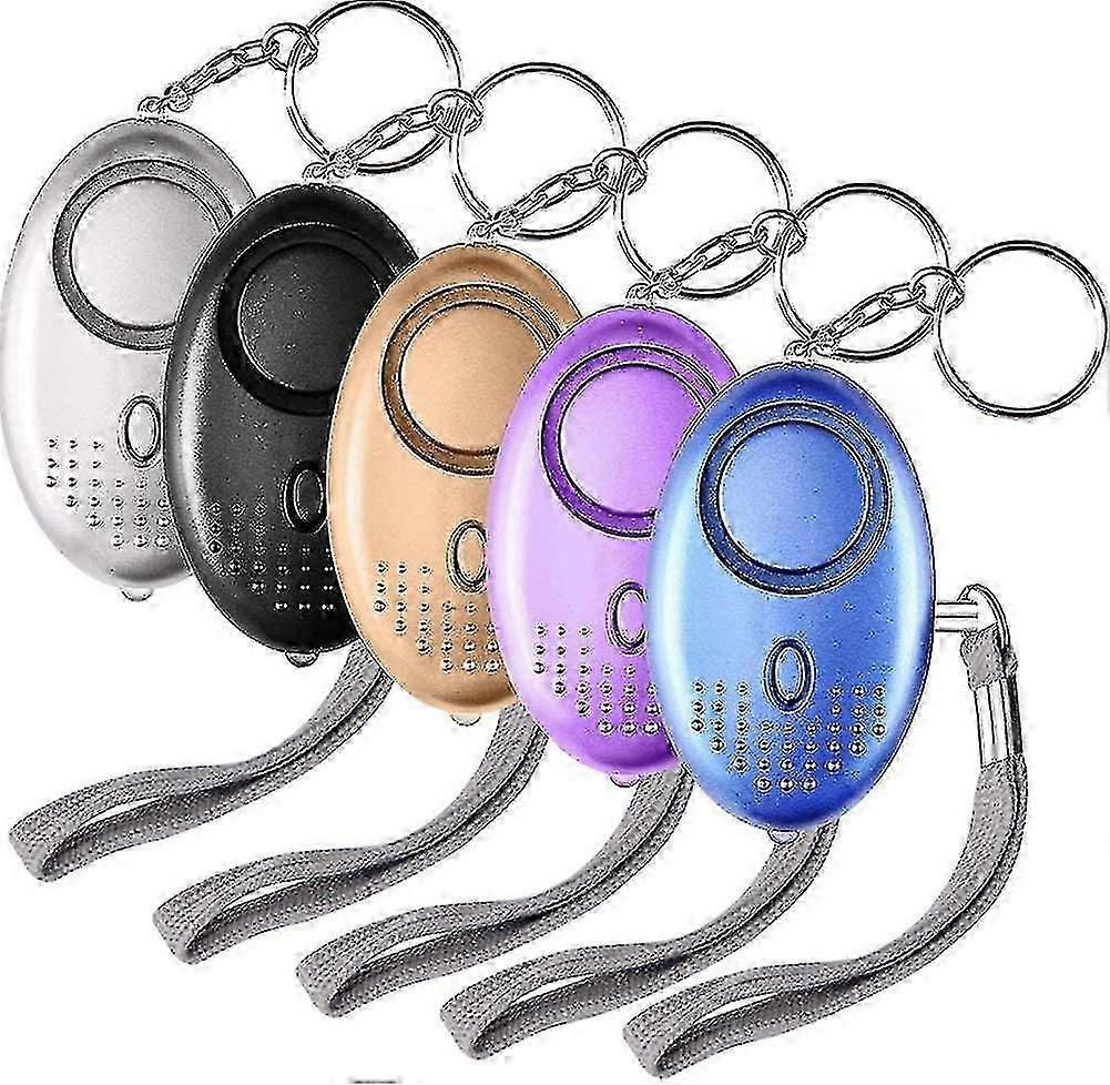 5 Pack 140db Personal Security Alarm Schlüsselanhänger mit LED-Licht, persönlicher Alarm