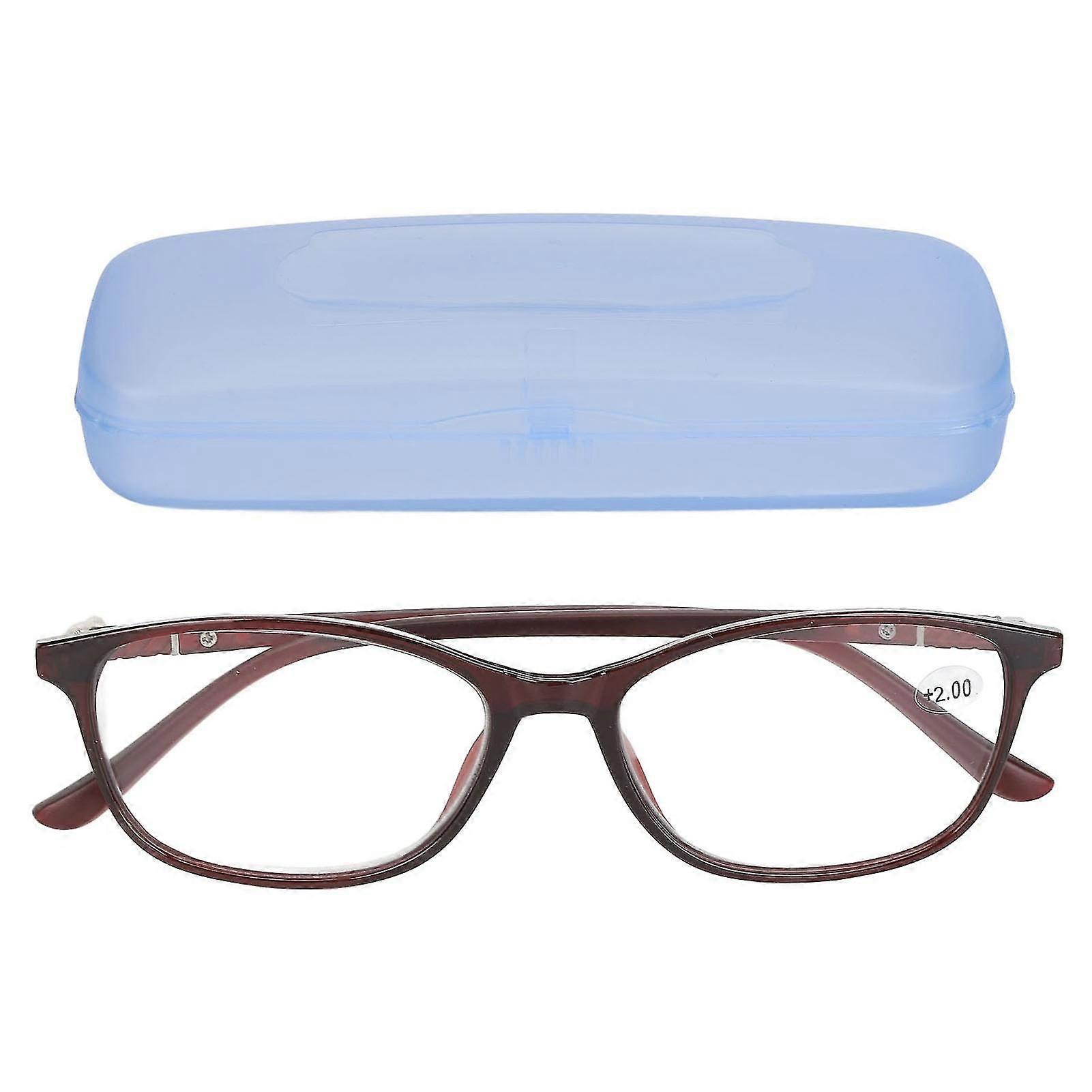 Glasses, Reading Glasses with +2.00 Magnification, Stylish Frame, Comes with Protective Case