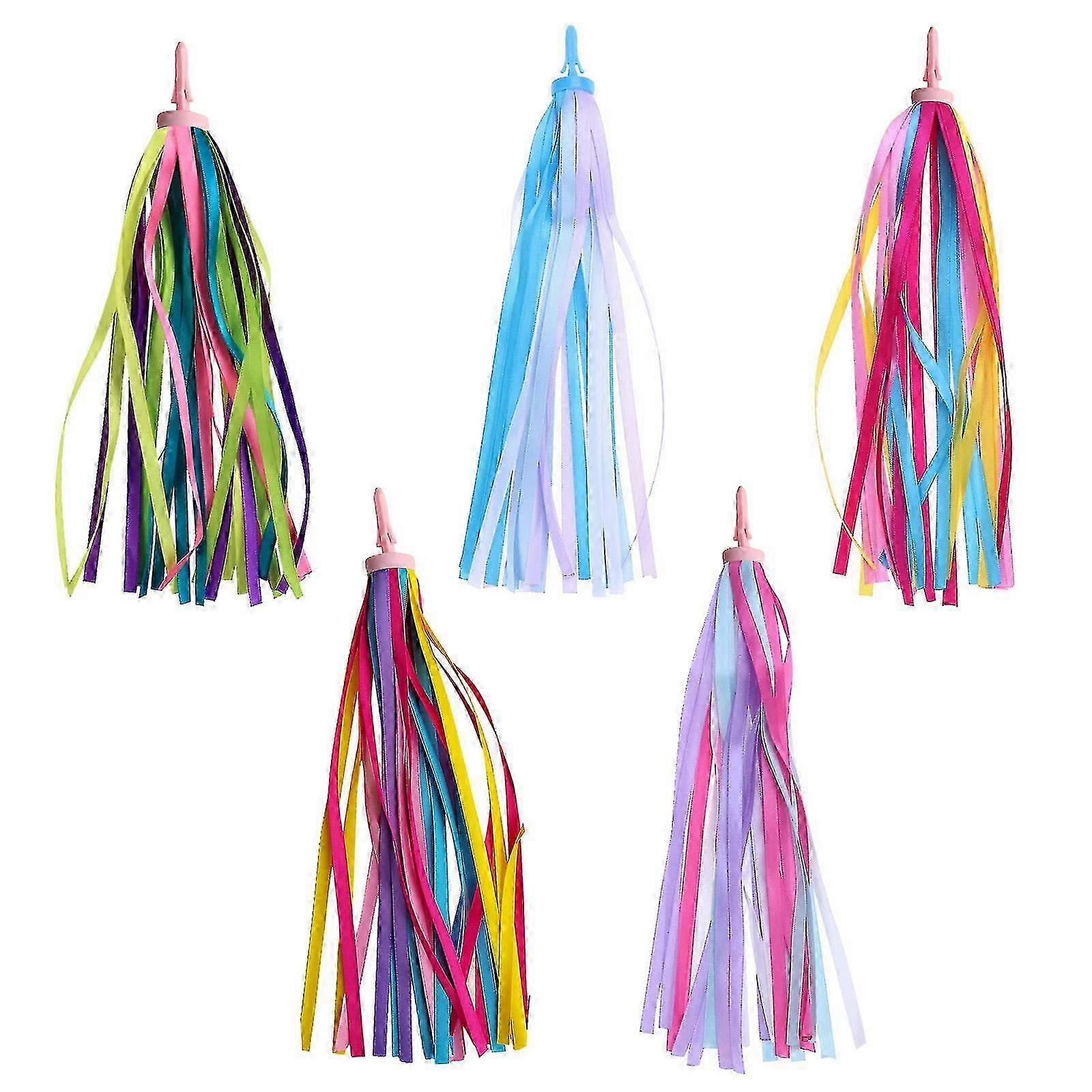 2-Piece Colorful Tassel Streamers for Kids Scooter and Bicycle Handlebars