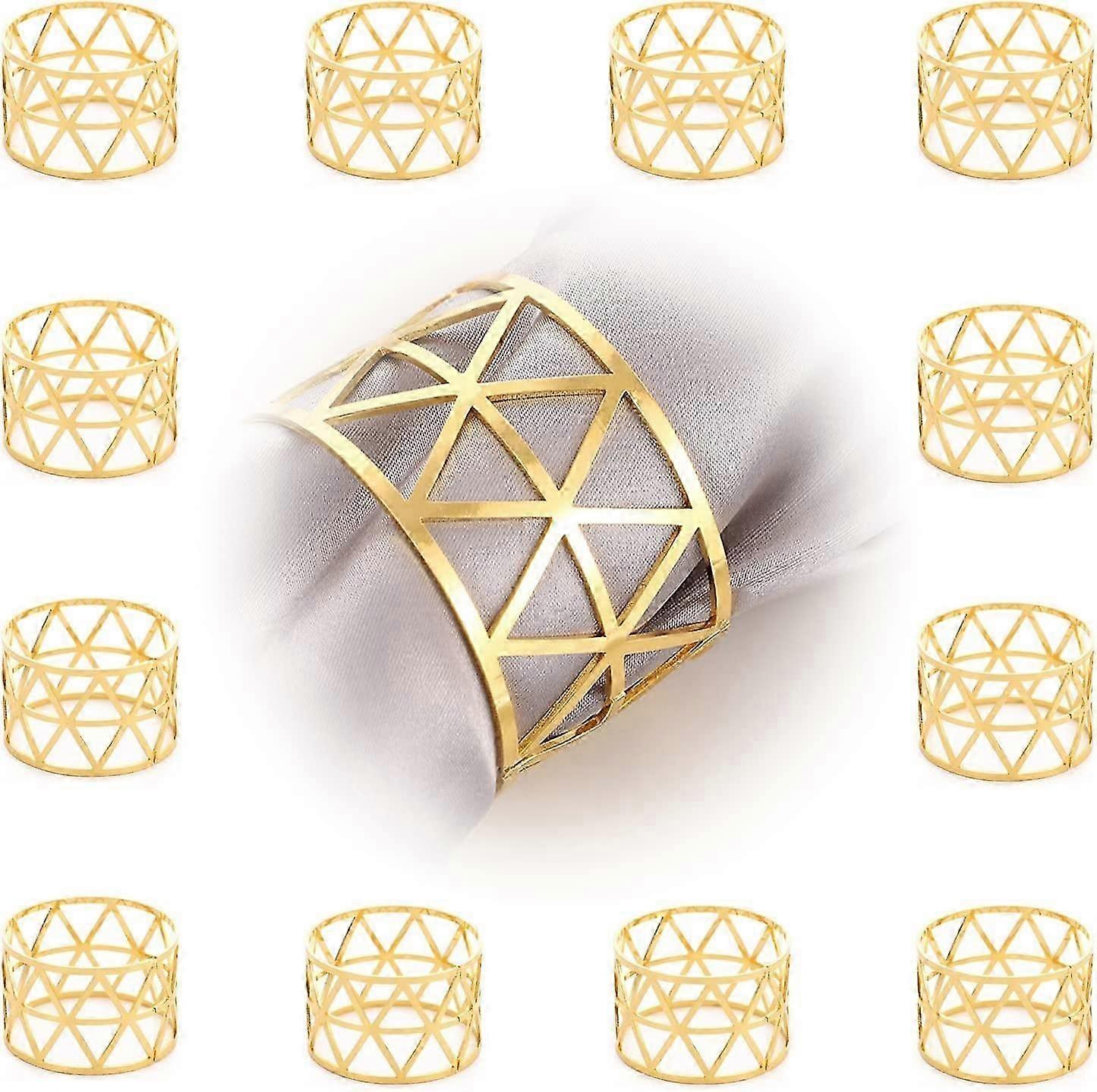 12 Stück Serviettenringe, Goldene Serviettenringe