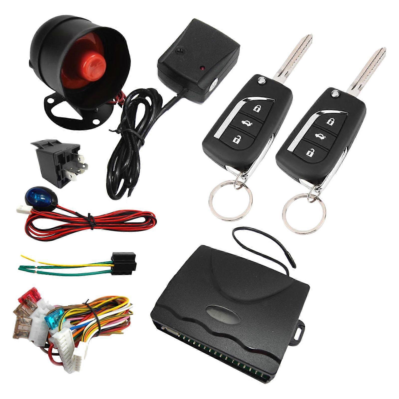 Universal 1 Way Remote Start Car Alarm Security System with 2 Remote Contorl