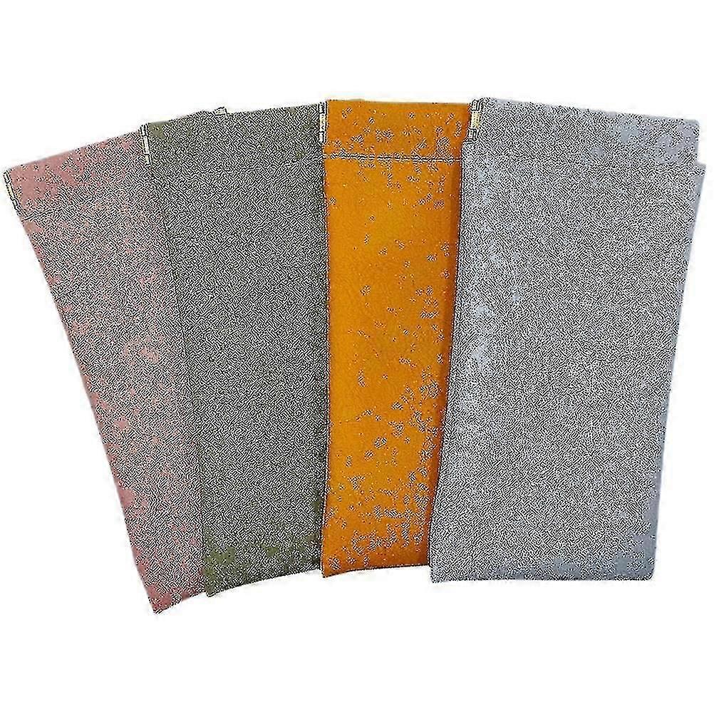 4pcs Glasses Case Leather Sunglasses Pouch Squeeze Top Soft Eyeglass Case