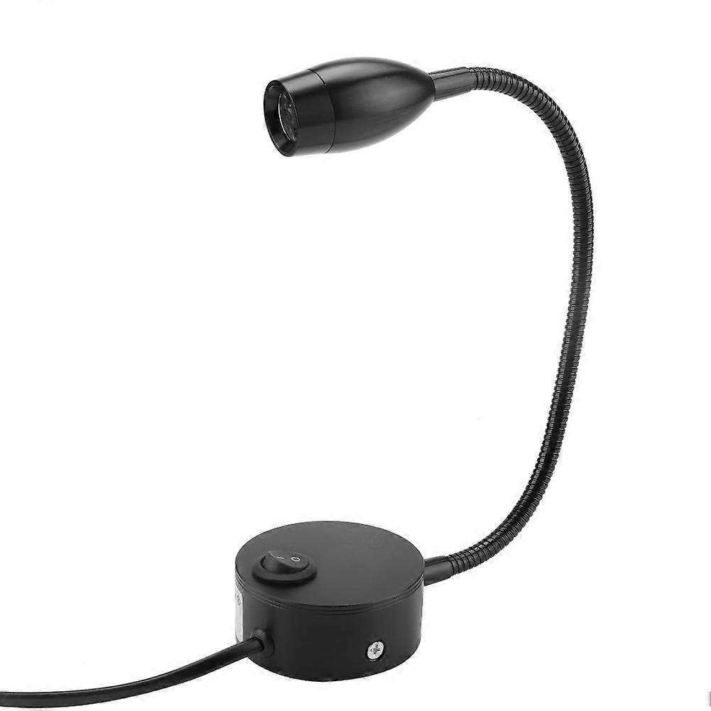 Black Durable Adjustable Bedside LED Light Lamp for Hotel Bedroom 50~240V(US Plug)