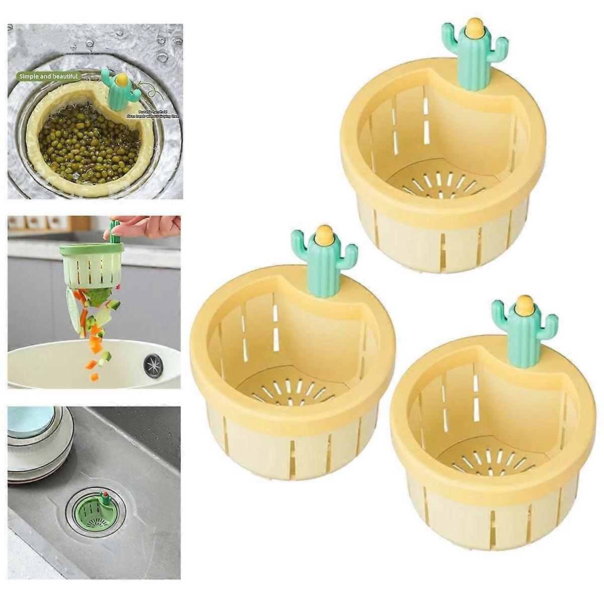 Cactus Sink Drain Filter, Push to Dump, Sink Drain Basket Filter, Kitchen Garbage Collection Filter