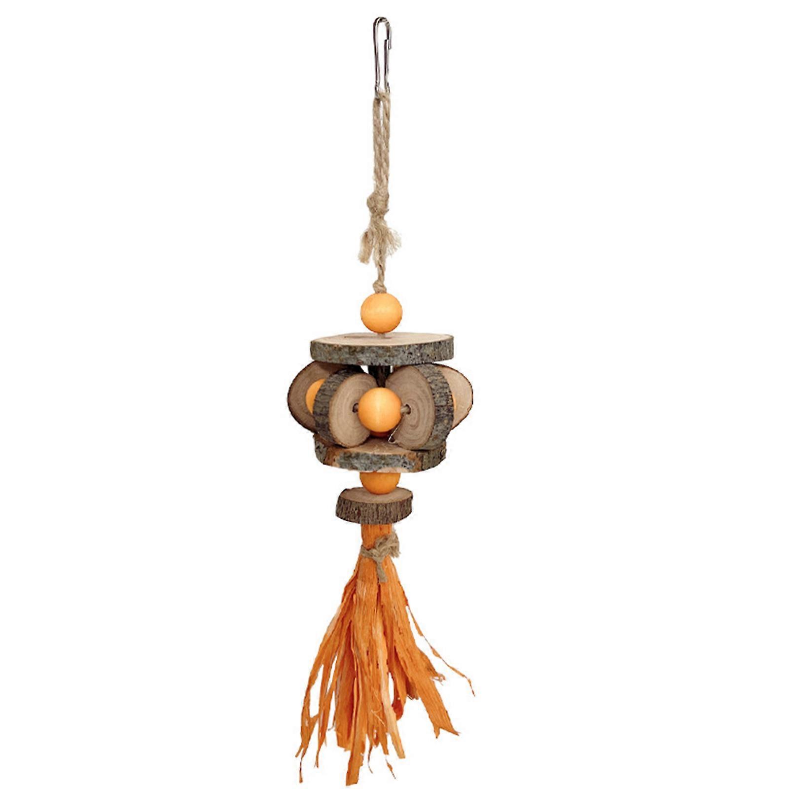 Bird Chew Toy Chewing Fruit Wood for Small Pet Squirrels Swing Improves Health Grinding Teeth Toy