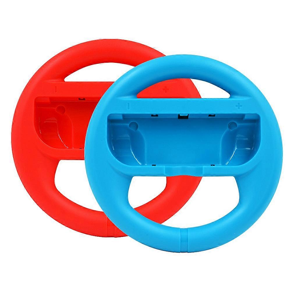 Αναβαθμισμένο Game Steering Racing Handle Grip Bracket L R Steer Wheel Holder for Switch/Switch OLED Controller Red+blue