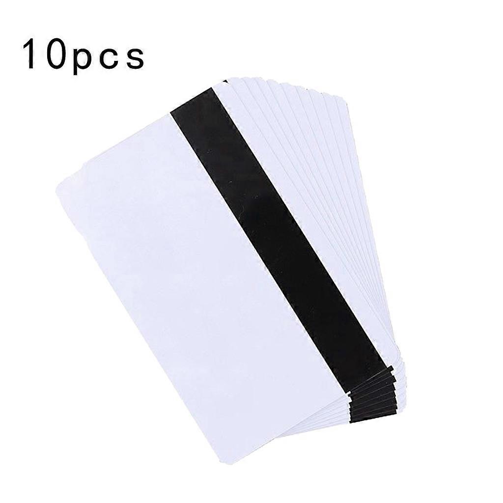 Practical Blank PVC Cards with HiCo Magnetic Stripe 3 Track for Enterprises Bank Traffic Parking School Library 10pcs White