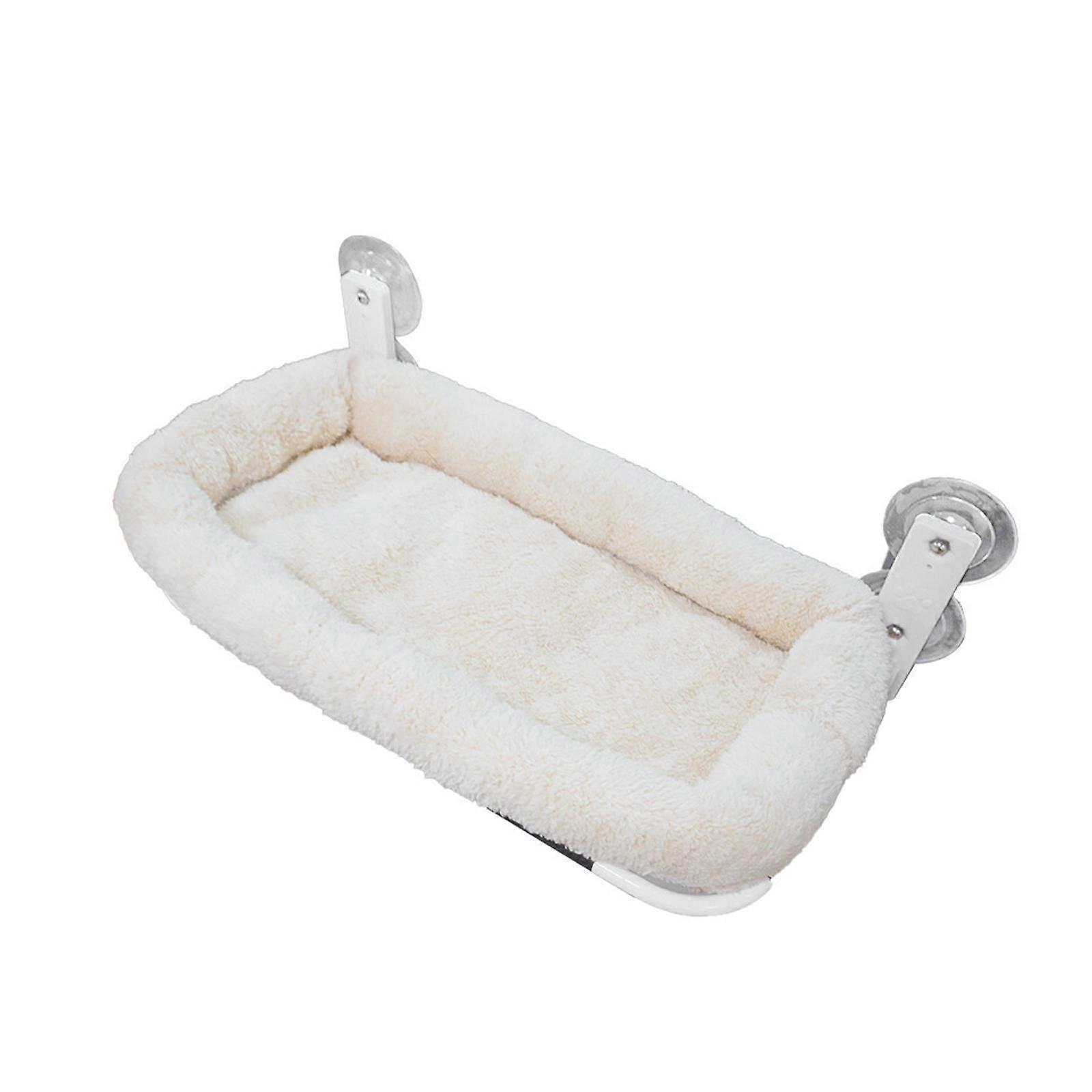 Window Hammock for Cats with Suction Cups Hanging Bed Perch Breathable Cloth Resting Bed Easy to Install Hammock  White