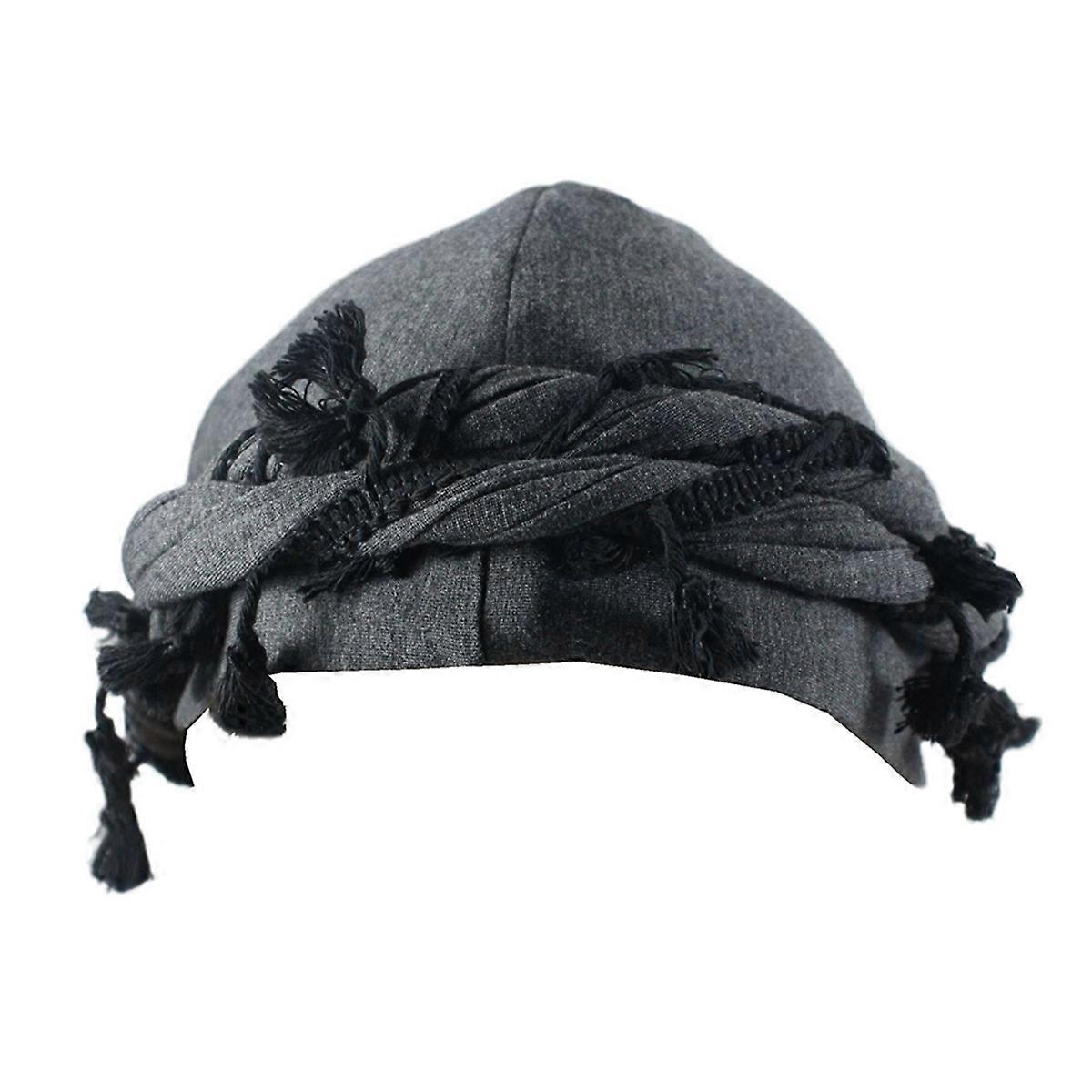 Turban for Men Silk Satin Lined Cap Head Wraps Elastic Pre-Tie C