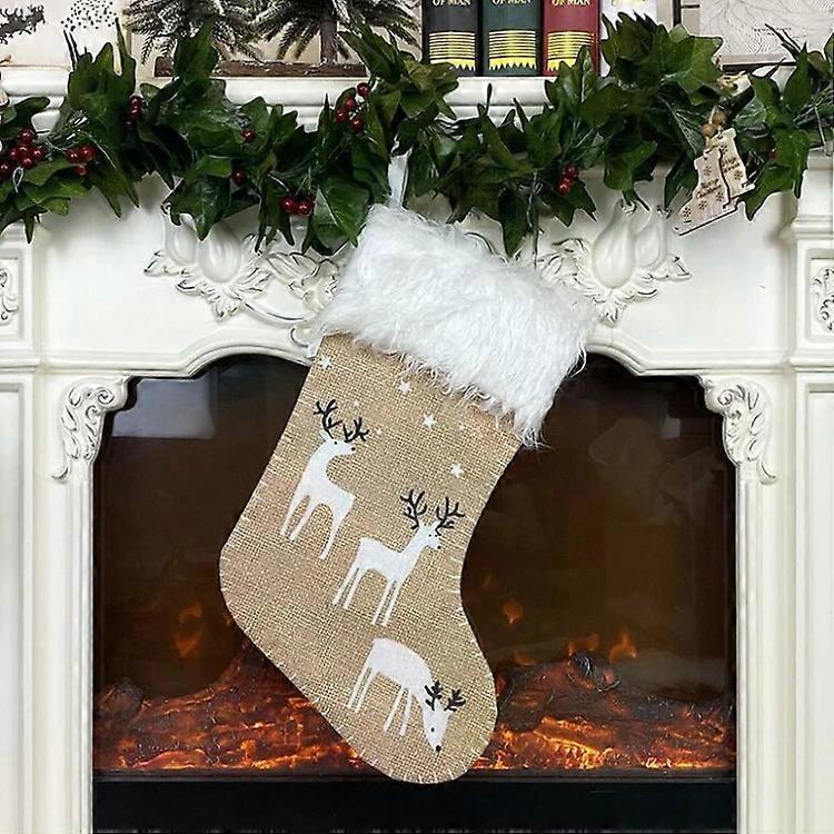 Christmas Elk Socks-Yellow Holiday Gift Bags & Ornaments Decorations Yellow