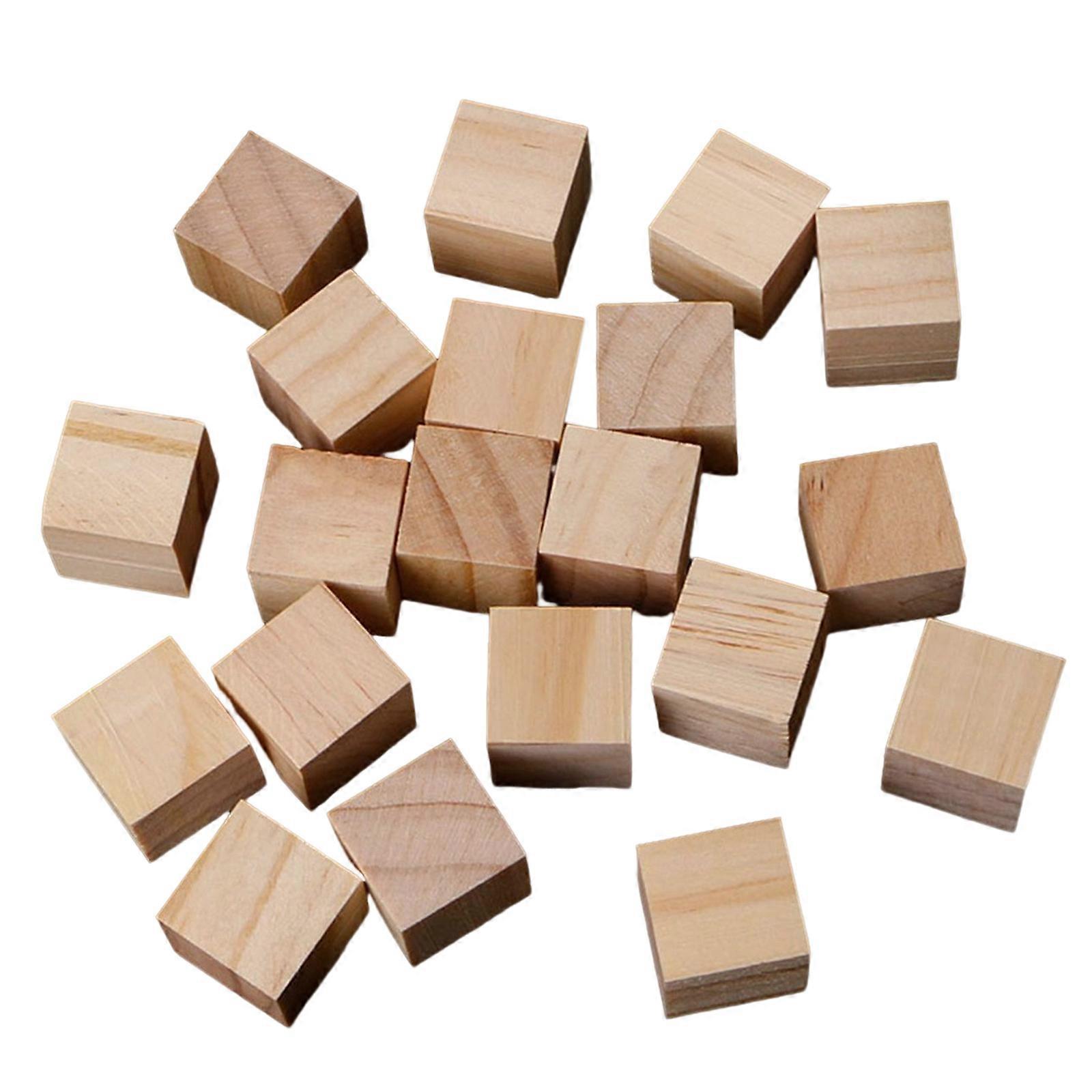 10/25/25mm Wooden Square Blocks Mini Cubes Embellishment for Woodwork Craft DIY Mint Green
