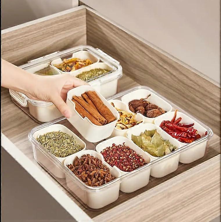 Compact & Divided Food Storage Container Airtight with Seal Silicone for Keeping Food Fresh or Serving Tray