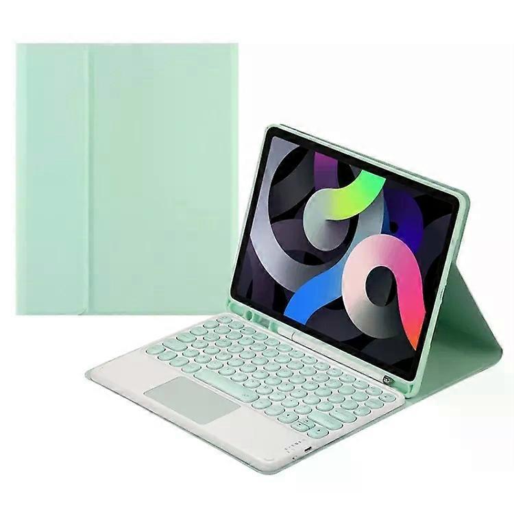 جراب لوحة مفاتيح بلوتوث مع لوحة لمس وفتحة قلم لهاتف سامسونج جالاكسي تاب S6 لايت أخضر