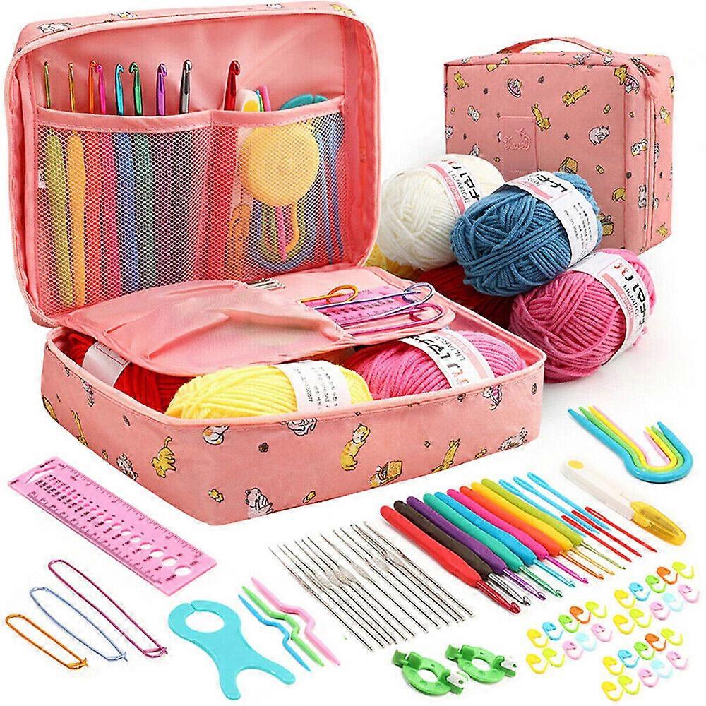 79pcs DIY wool crochet material package - pink