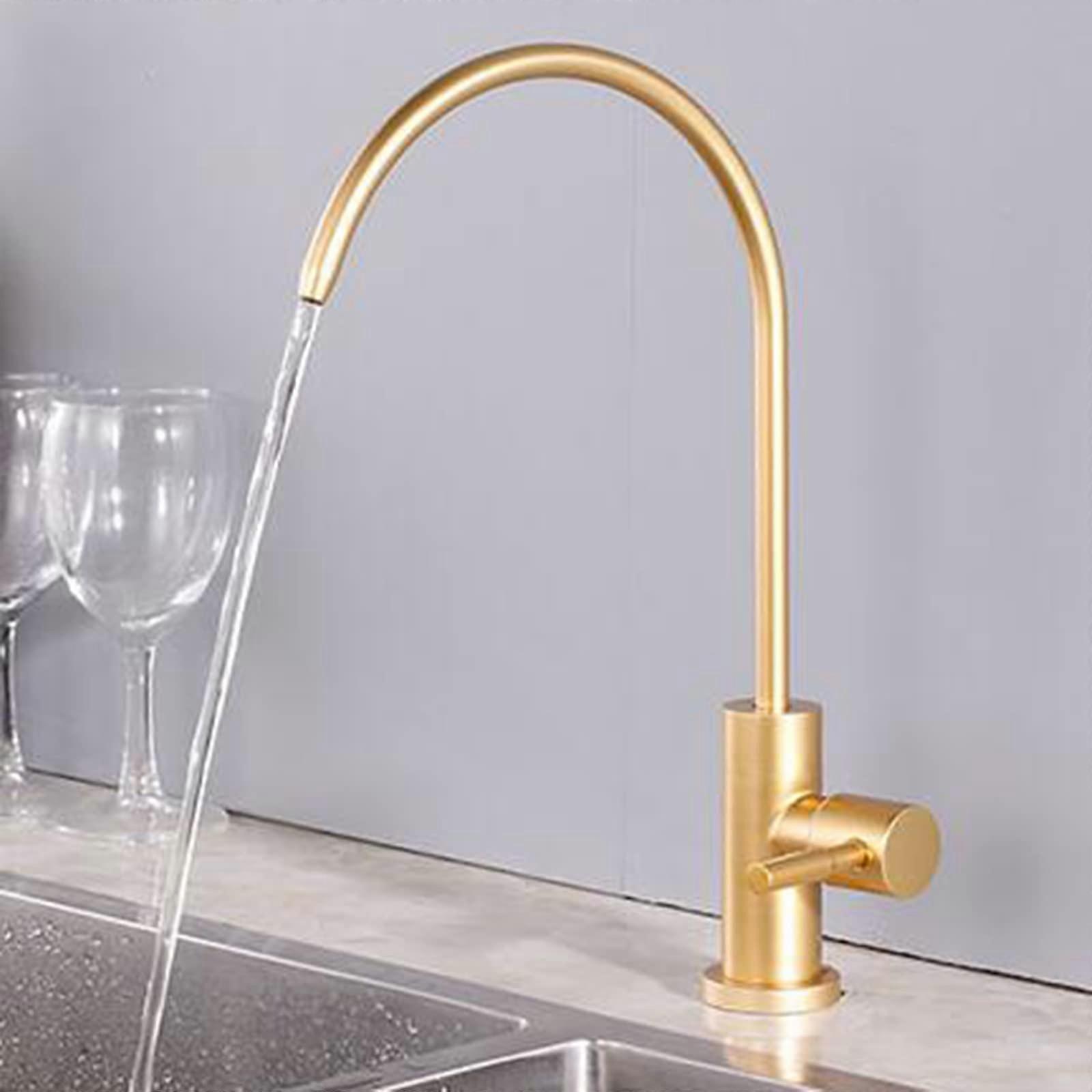 饮用水净化器水龙头拉丝金龙头不锈钢厨房滤水器水龙头-E（B）