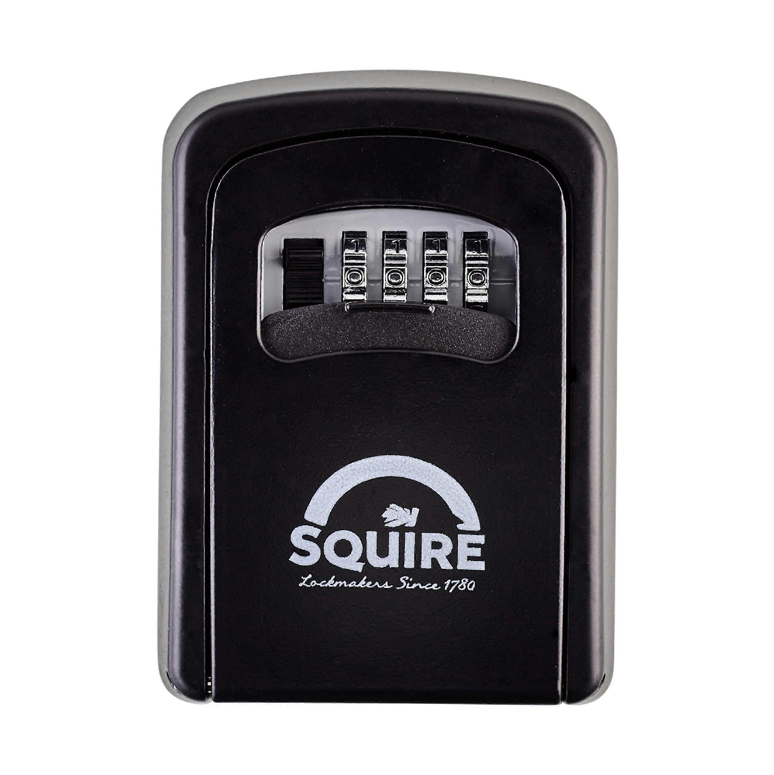 Key Safe Box - 4 Wheel Combination Lock - Mounted Wall Key Safe - Weatherproof Diecast Alloy Body