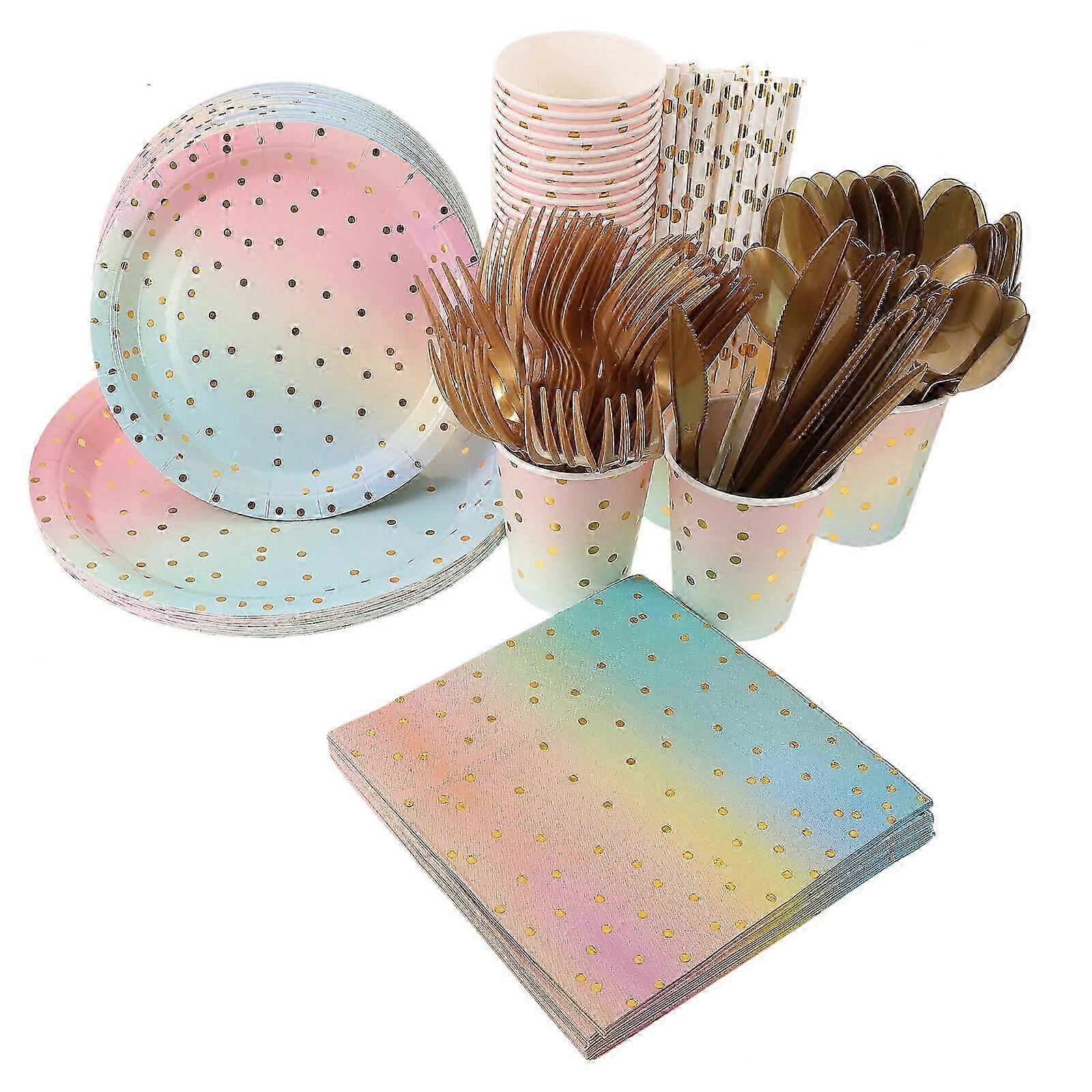 1 Set of Paper Tableware Set Delicate Tableware Set Practical Paper Tableware Kit